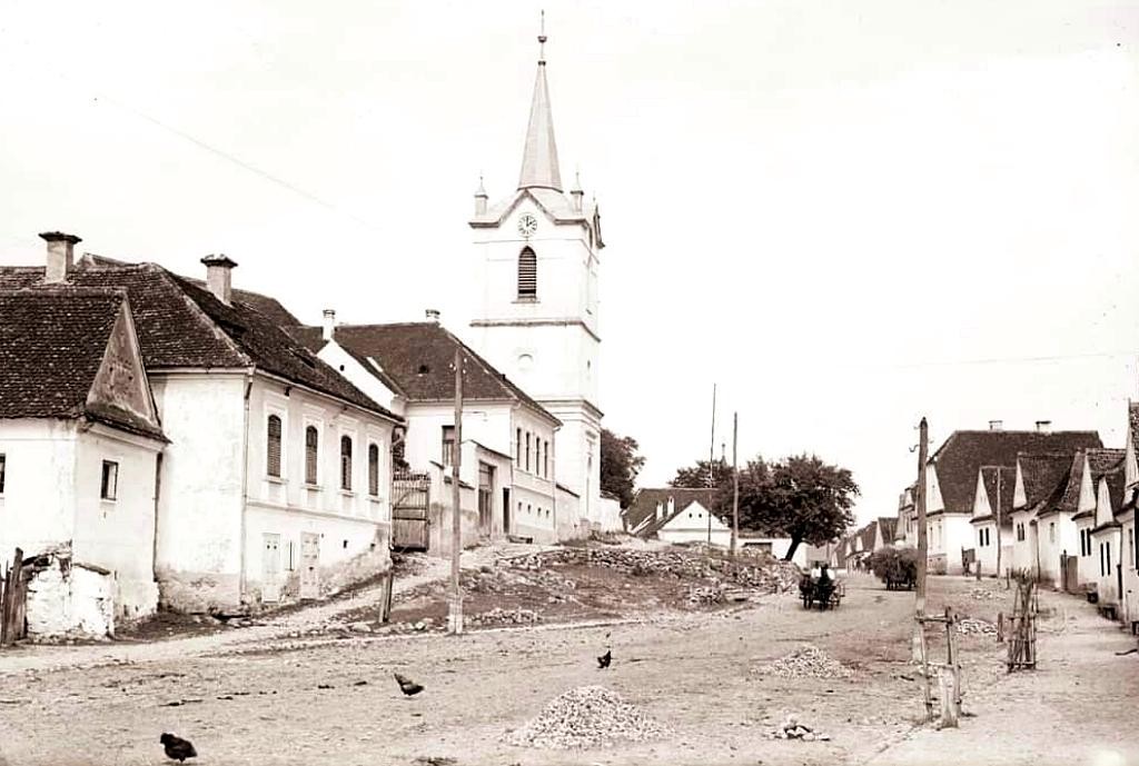 Régi utcakép Evangélikus templom - Székelyzsombor