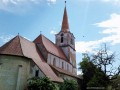A templomtorony hátulról nézve A templomtorony hátulról nézve