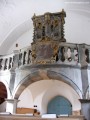 Református templom Marosvécs Kőből faragott karzat Marosvécs református templom