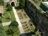 A templomkert a toronyból Kerci apátság