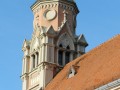 Katolikus templom - Csíkborzsova Toronyrészlet Csíkborzsova katolikus templom